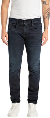 Replay Herren Jeans Anbass Slim-Fit Hyperflex mit Stretch, Blau (Dark Blue 007-7), 29W / 32L von Replay
