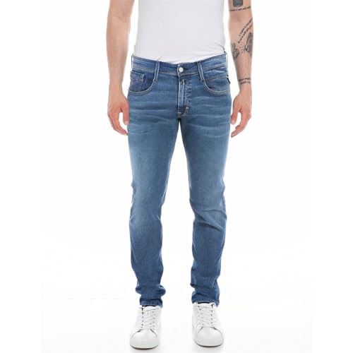 Replay Herren Jeans Anbass Slim-Fit Hyperflex mit Stretch, Medium Blue 009-4 (Blau), 34W / 32L von Replay