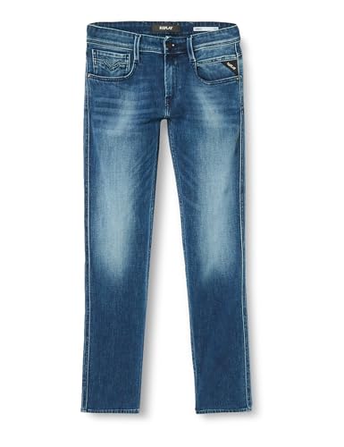 Replay Herren Jeans Anbass Slim-Fit X-Lite mit Stretch, Blau (Medium Blue 009), 34W / 30L von Replay