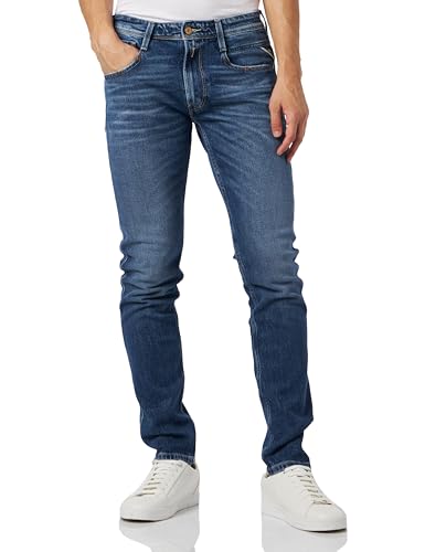 Replay Herren Jeans Anbass Slim-Fit Original, Dark Blue 007 (Blau), 38W / 34L von Replay