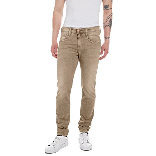 Replay Herren Jeans Anbass Slim-Fit, Desert 613 (Beige), 29W / 32L von Replay