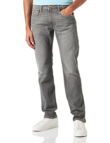 Replay Herren Jeans Anbass Slim-Fit, Forest Grey Delavè 222 (Grau), 33W / 32L von Replay