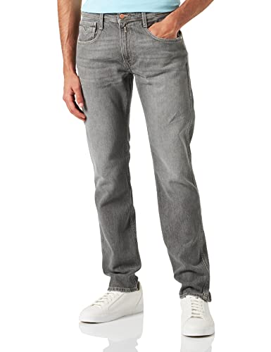 Replay Herren Jeans Anbass Slim-Fit, Forest Grey Delavè 222 (Grau), 40W / 34L von Replay