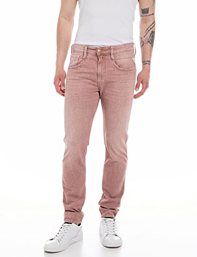 Replay Herren Jeans Anbass Slim-Fit, Brick Delavè 250 (Rosa), 33W / 32L von Replay