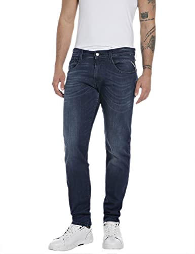 Replay Herren Jeans Anbass Slim-Fit, Dark Blue 007-2 (Blau), 32W / 36L von Replay