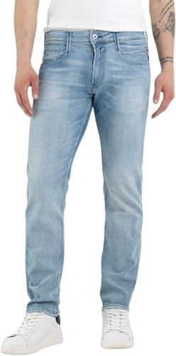 Replay Herren Jeans Anbass Slim-Fit mit Comfort Stretch, Light Blue 010 (Blau), 33W / 36L von Replay