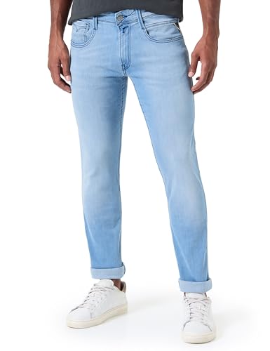 Replay Herren Jeans Anbass Slim-Fit mit Power Stretch, Blau (Light Blue 010-1), 32W / 32L von Replay