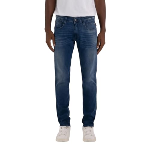 Replay Herren Jeans Anbass Slim-Fit mit Power Stretch, Medium Blue 009-3 (Blau), 32W / 32L von Replay