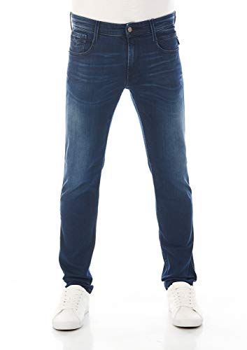 Replay Herren Jeans Anbass Slim-Fit mit Power Stretch, Medium Blue 009-1 (Blau), 38W / 36L von Replay