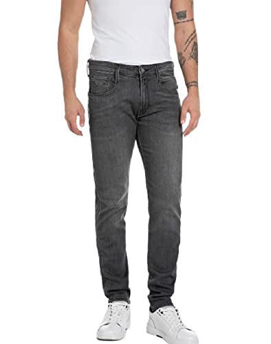 Replay Herren Jeans Anbass Slim-Fit, Medium Grey 096 (Grau), 28W / 34L von Replay