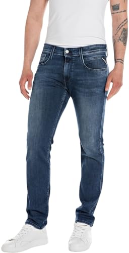 Replay Herren Jeans Anbass Slim-Fit mit Power Stretch, Medium Blue 009 (Blau), 36W / 32L von Replay