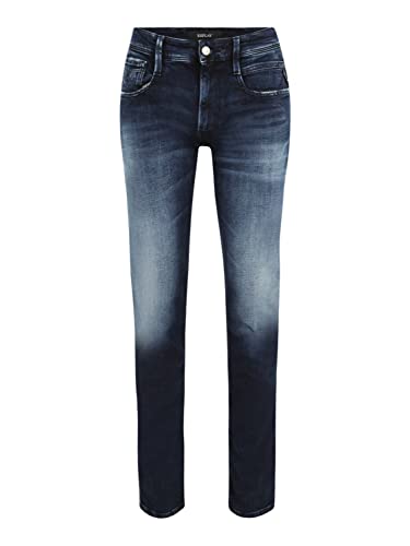 Replay Herren Jeans Anbass Slim-Fit Bio, Dark Blue 007-3 (Blau), 28W / 32L von Replay