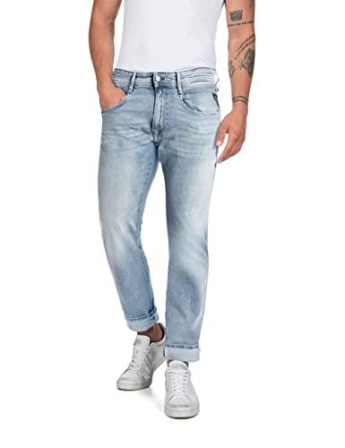 Replay Herren Jeans Anbass Slim-Fit Bio, Light Blue 010 (Blau), 36W / 30L von Replay