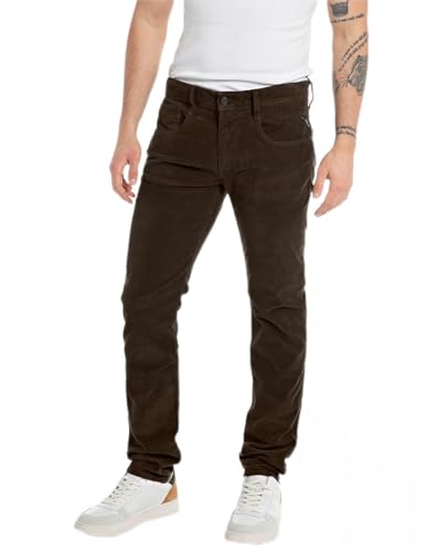 Replay Herren Jeans Anbass Slim-Fit mit Stretch, Braun (Dark Brown 726), 32W / 32L von Replay