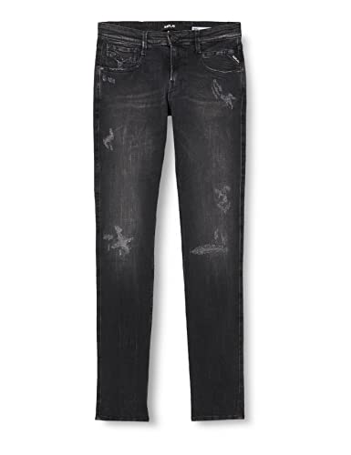 Replay Herren Jeans Anbass Slim-Fit mit Stretch, Grau (Dark Grey 097), W31 x L36 von Replay