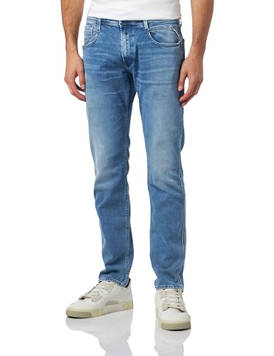 Replay Herren Jeans Anbass Slim-Fit Bio, White 010 (Blau), 32W / 30L von Replay