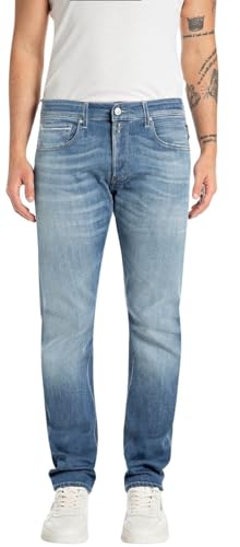 Replay Herren Jeans Grover Straight-Fit, Blau (Medium Blue 009-3), 29W / 32L von Replay