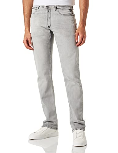 Replay Herren Jeans Grover Straight-Fit Bio, Light Grey 095 (Grau), 32W / 32L von Replay