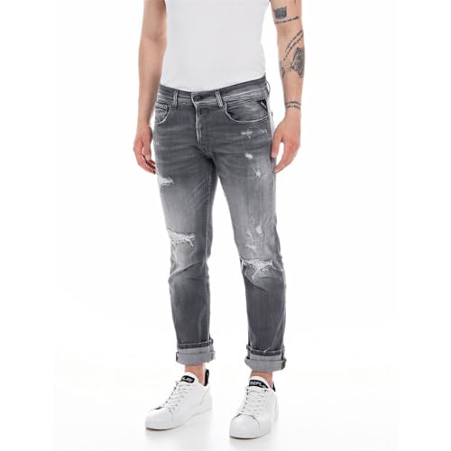Replay Herren Jeans Grover Straight-Fit Bio, Medium Grey 096 (Grau), 29W / 32L von Replay
