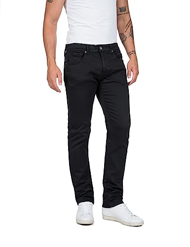 Replay Herren Jeans Grover Straight-Fit Hyperflex Colour X-Lite mit Stretch, Black 040 (Schwarz), 29W / 30L von Replay