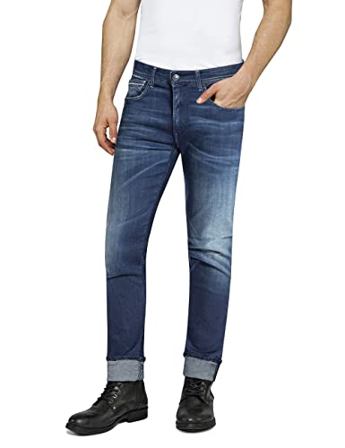 Replay Herren Jeans Grover Straight-Fit Hyperflex mit Stretch, Medium Blue 009-1 (Blau), 36W / 34L von Replay