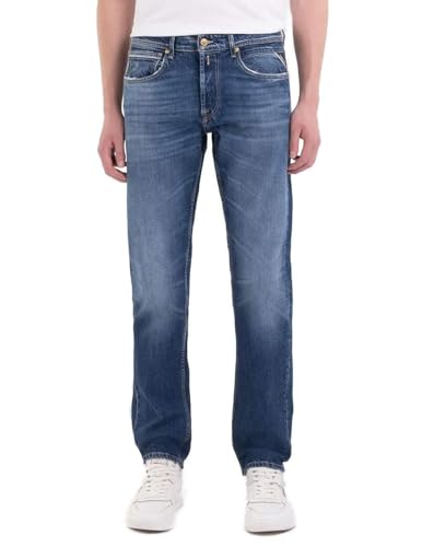 Replay Herren Jeans Grover Straight-Fit Original, Medium Blue 009 (Blau), 29W / 30L von Replay