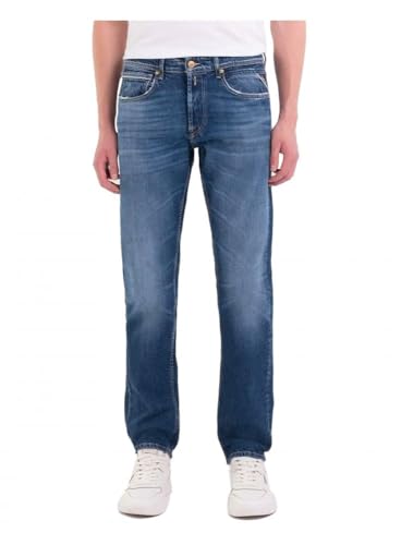 Replay Herren Jeans Grover Straight-Fit Original, Medium Blue 009 (Blau), 34W / 30L von Replay