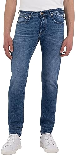 Replay Herren Jeans Grover Straight-Fit Original, Medium Blue 009-2 (Blau), 27W / 30L von Replay