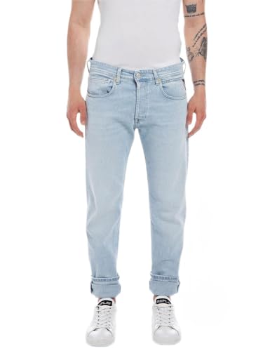 Replay Herren Jeans Grover Straight-Fit Original, Superlight Blue 011 (Blau), 36W / 32L von Replay