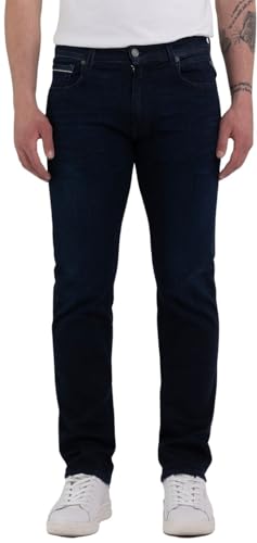Replay Herren Jeans Grover Straight-Fit mit Power Stretch, Dark Blue 007 (Blau), 33W / 34L von Replay