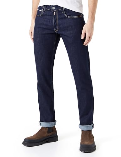 Replay Herren Jeans Grover Straight-Fit mit Stretch, Blau (Dark Blue 007), 31W / 32L von Replay