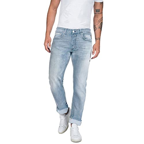 Replay Herren Jeans Grover Straight-Fit Bio, Light Blue 010-1 (Blau), 29W / 34L von Replay