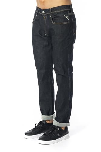 Replay Herren Jeans Anbass Slim-Fit Hyperflex Forever Dark mit Stretch, Dark Blue 007 (Blau), 36W / 36L von Replay