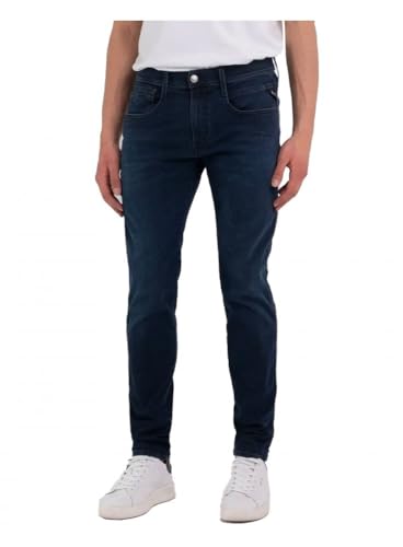 Replay Herren Jeans Hyperflex aus recyceltem Material mit Stretch, Blau (Dark Blue 007), 34W / 32L von Replay