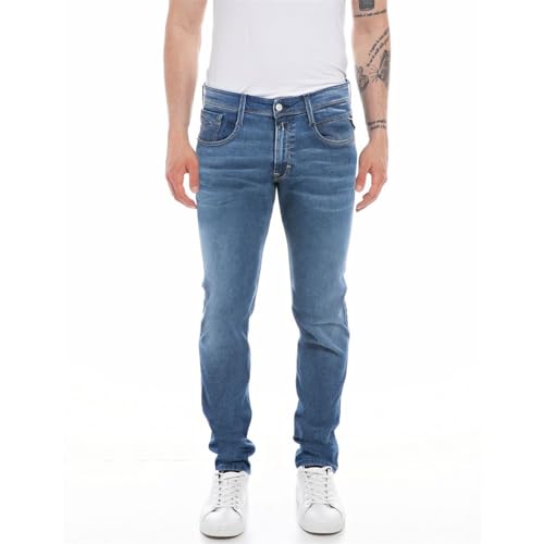 Replay Herren Jeans Anbass Slim-Fit Hyperflex mit Stretch, Medium Blue 009-4 (Blau), 30W / 32L von Replay