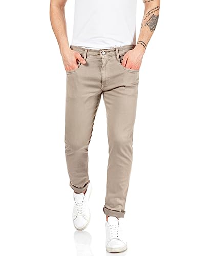 Replay Herren Jeans Anbass Slim-Fit Hyperflex Colour X-Lite mit Stretch, Sand 020 (Braun), 34W / 36L von Replay