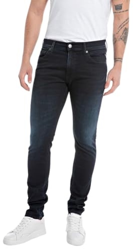 Replay Herren Jeans Jondrill Skinny-Fit Hyperflex aus recyceltem Material mit Stretch, Blau (Dark Blue 007), 30W / 34L von Replay