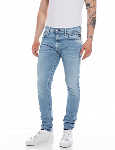 Replay Herren Jeans Jondrill Skinny-Fit Hyperflex mit Stretch, Blau (Light Blue 010), W33 x L32 von Replay