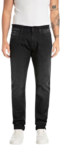 Replay Herren Jeans Rocco Comfort-Fit X-Lite, Schwarz (Black Delavè 099), 31W / 32L von Replay