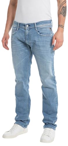 Replay Herren Jeans Rocco Comfort-Fit mit Stretch, Blau (Light Blue 010), 32W / 34L von Replay