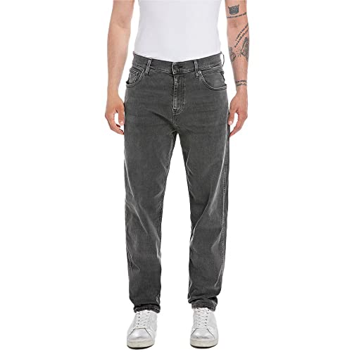 Replay Herren Jeans Sandot Tapered-Fit, Dark Grey 097 (Grau), 27W / 32L von Replay