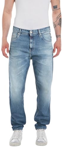 Replay Herren Jeans Sandot Tapered-Fit Original, Blau (Medium Blue 009), 33W / 28L von Replay