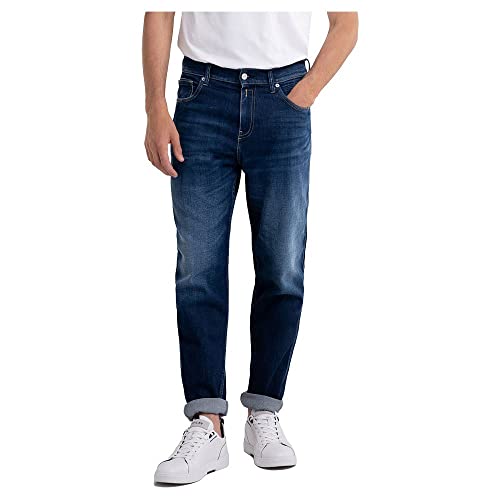 Replay Herren Jeans Sandot Tapered-Fit, Dark Blue 007-2 (Blau), 27W / 30L von Replay