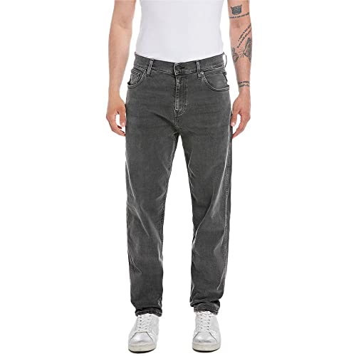 Replay Herren Jeans Sandot Tapered-Fit, Dark Grey 097 (Grau), 30W / 32L von Replay