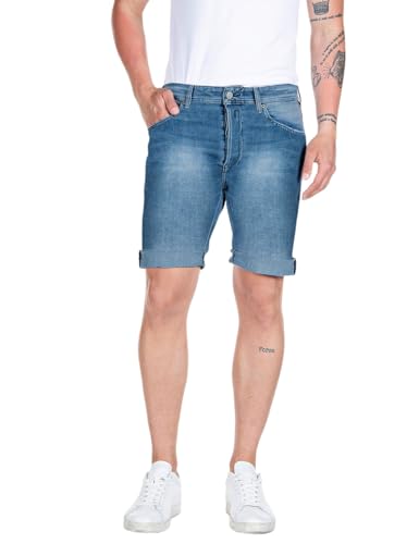 Replay Herren Jeans Shorts RBJ 901 Tapered-Fit mit Comfort Stretch, Medium Blue 009 (Blau), 31 von Replay