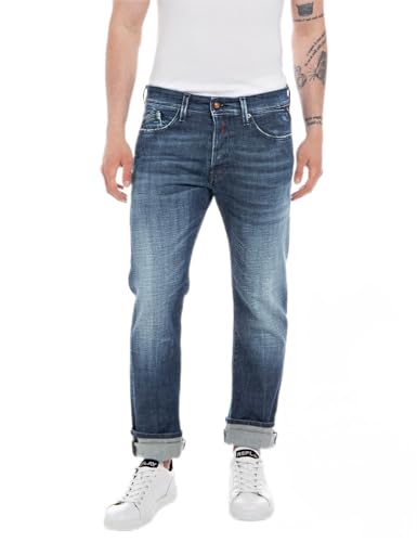Replay Herren Jeans Waitom Regular-Fit, Dark Blue 007 (Blau), 30W / 34L von Replay