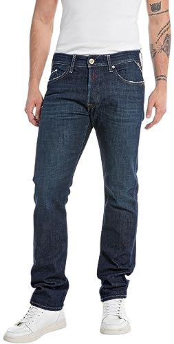 Replay Herren Jeans Waitom Regular-Fit, Dark Blue 007-1 (Blau), 34W / 30L von Replay