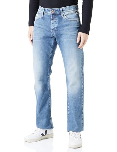 Replay Herren Jeans Waitom Regular-Fit mit Stretch, Blau (Medium Blue 009), W32 x L34 von Replay