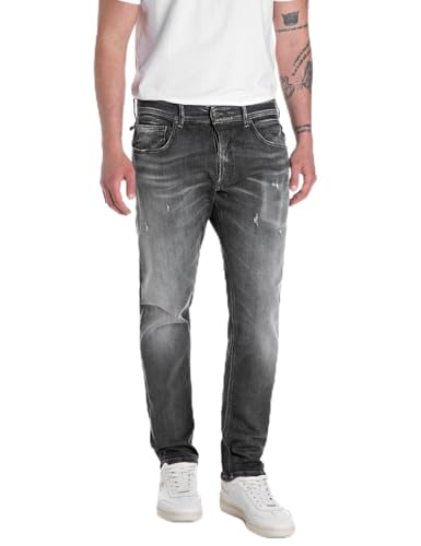Replay Herren Jeans Willbi Aged Power Stretch, Medium Grey 096 (Grau), 36W/30L von Replay
