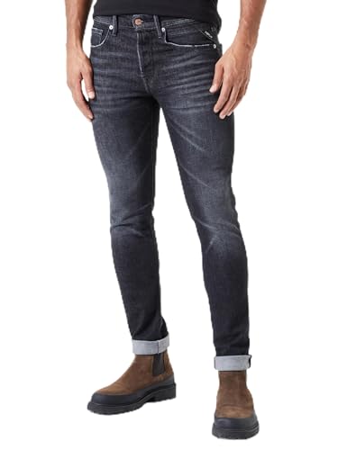 Replay Herren Jeans Willbi Regular-Fit, Black Delavè 099-1 (Schwarz), 31W / 32L von Replay